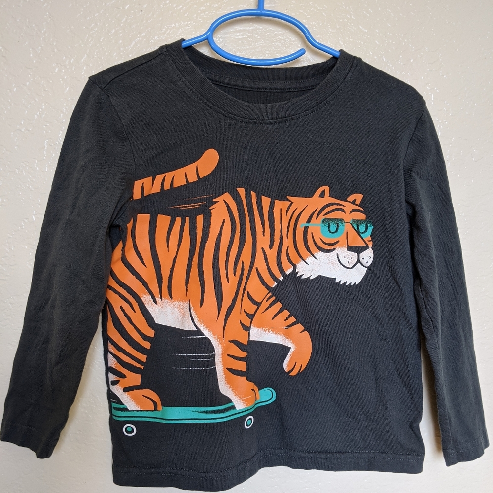 Kids Skateboarding Tiger long sleeve shirt, 5T
